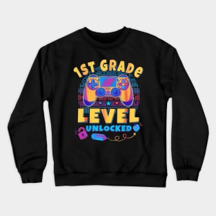 1st grade level unlocked controller Crewneck Sweatshirt